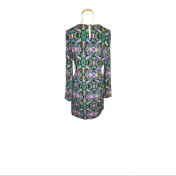 LMD Shift Long Sleeve Dress Multicolor Abstract Design Style DR2328 Womens M - Picture 3 of 10